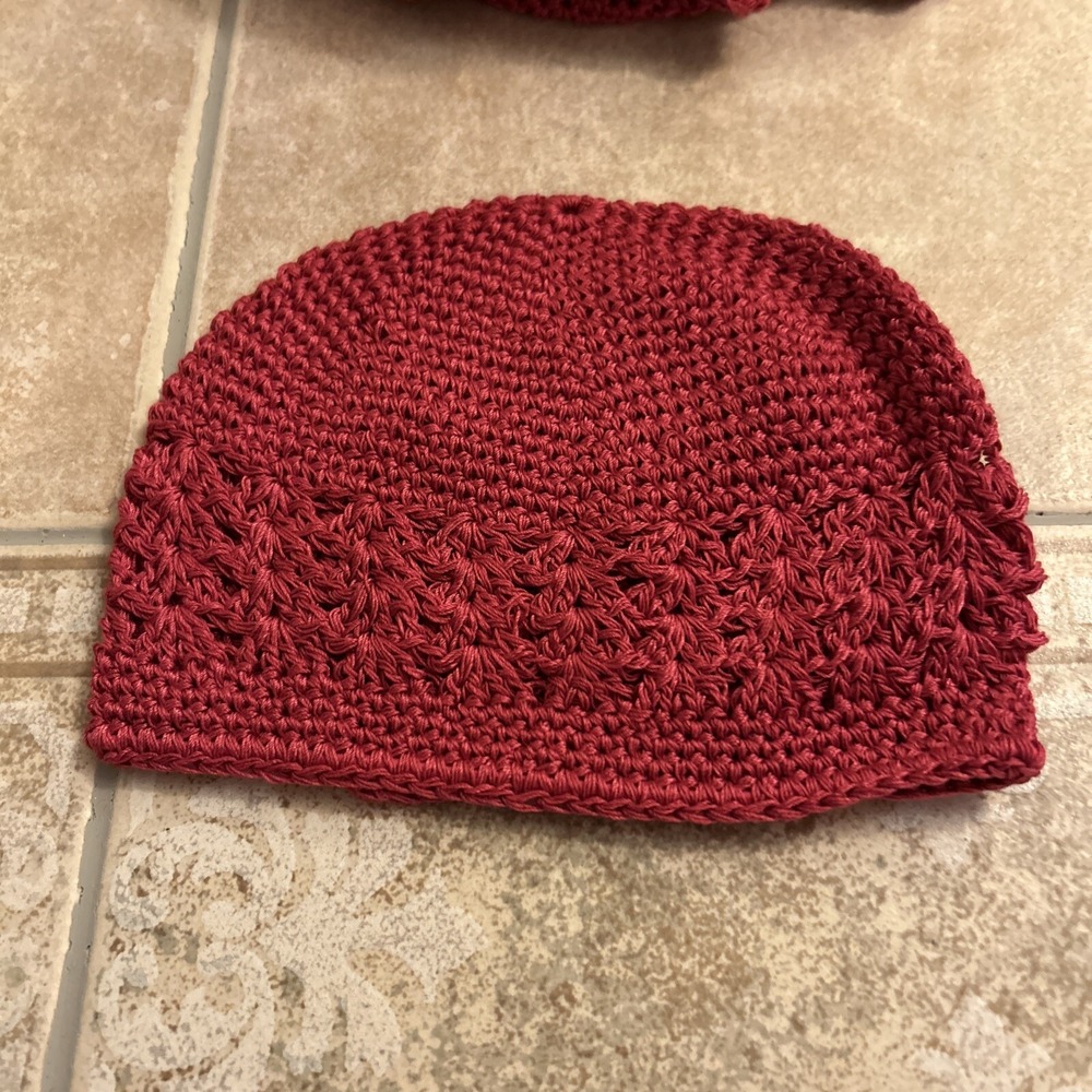 Lot 10 Fushia Pink Crochet Beanie Hat Tabbogone For 18 Inch‎ Dolls To Decorate